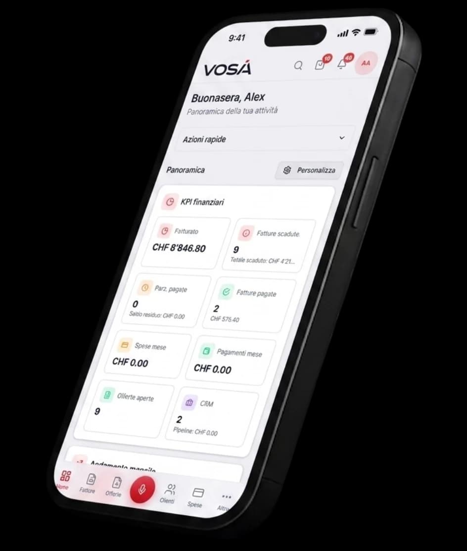 Vosia ERP Phone Mockup